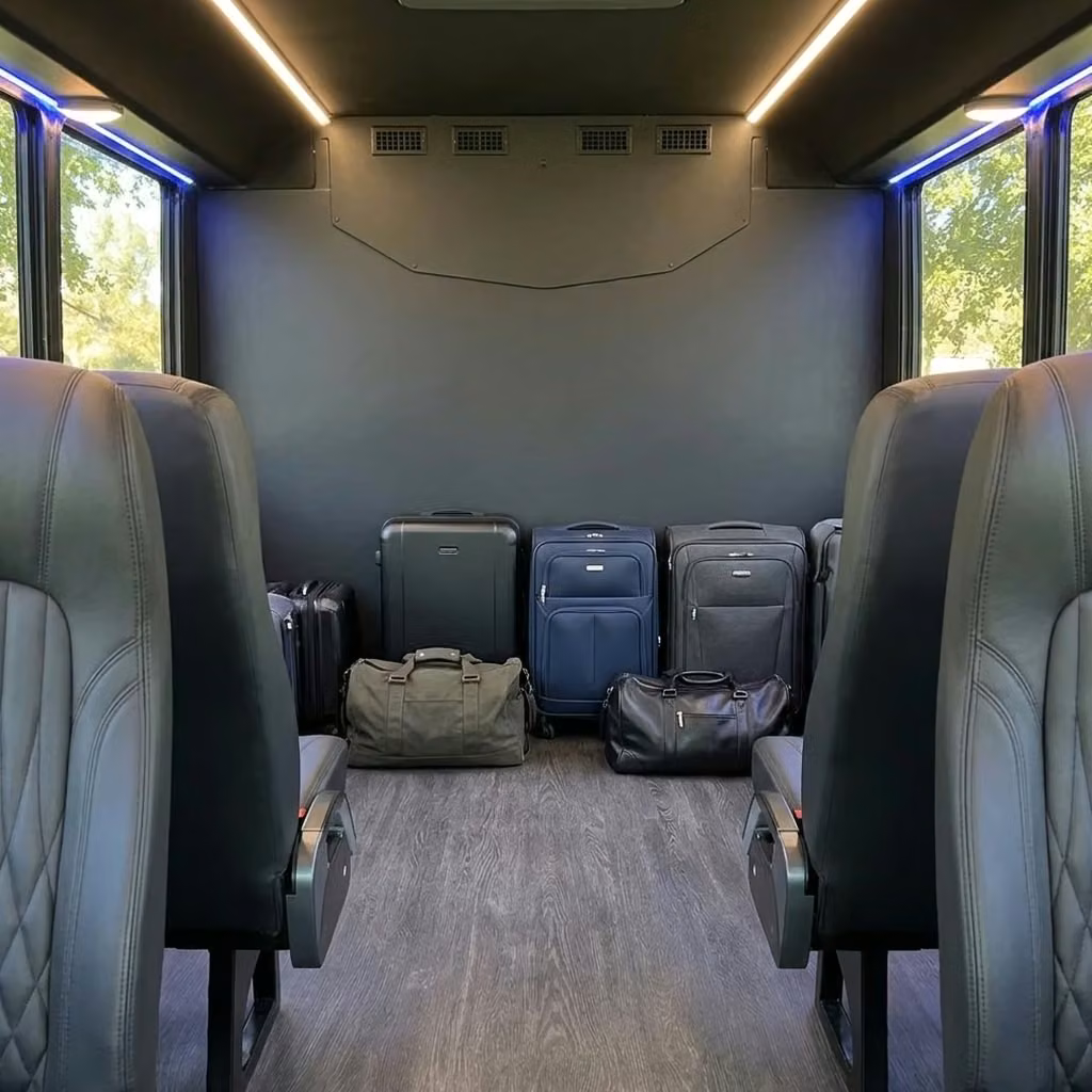pooler 20 passenger minibus luggage area