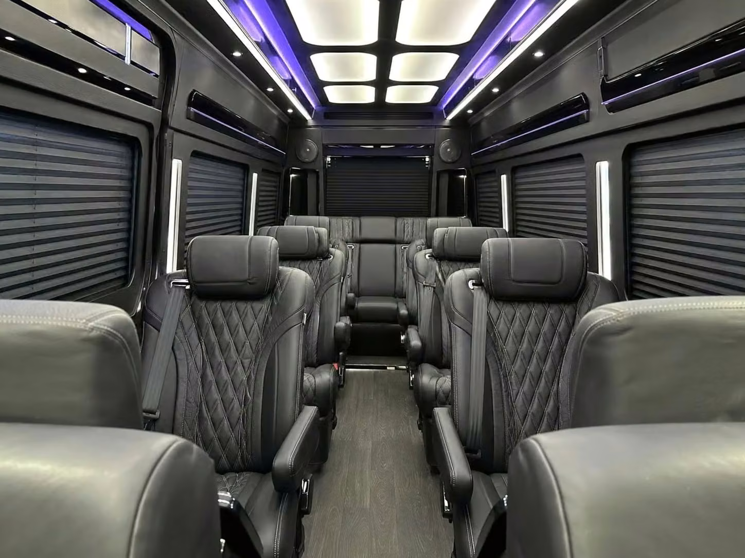 pooler sprinter van rental with driver reclining seats